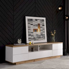 Meuble TV moderne de 80 pouces avec rangement dissimulé