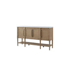 Table extensible ronde de 54 pouces avec 4 chaises et desserte à plateau en ciment