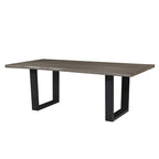 Table à manger Live Edge 84, finition brun foncé