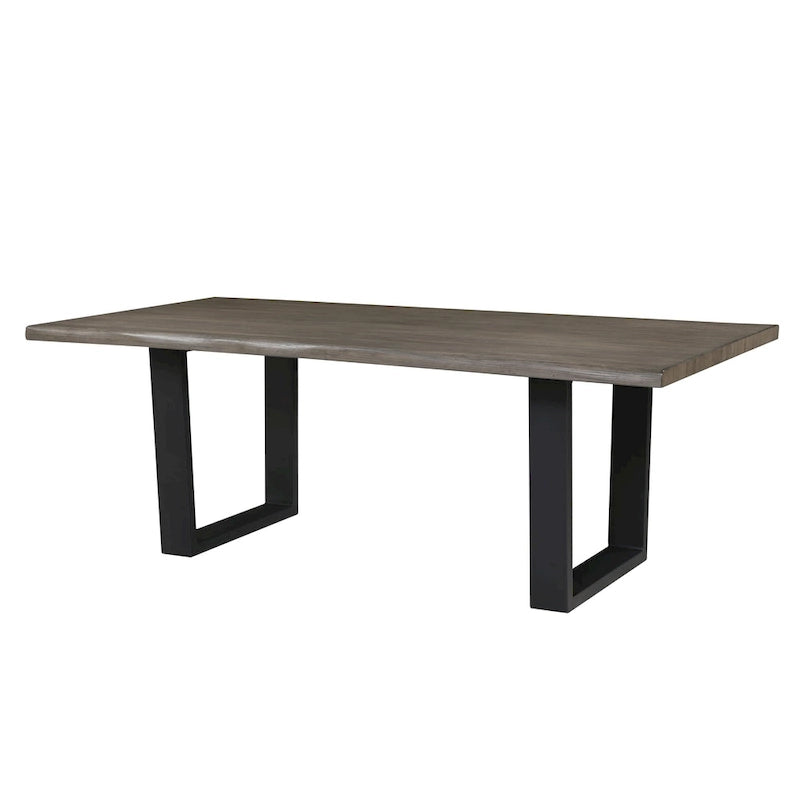 Table à manger Live Edge 84, finition brun foncé