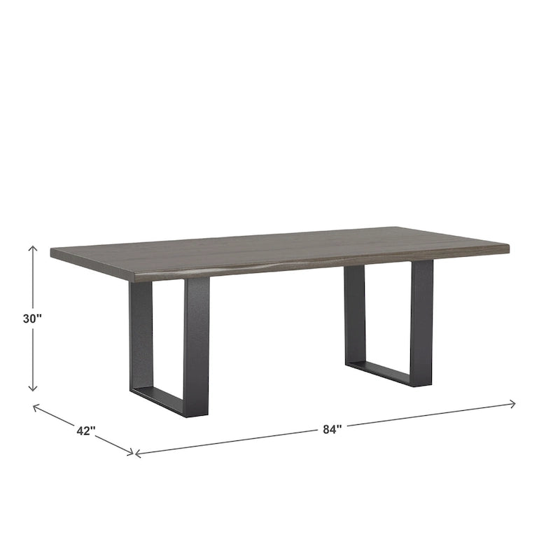 Table à manger Live Edge 84, finition brun foncé