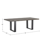 Table à manger Live Edge 84, finition brun foncé