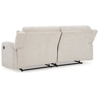 Canapé inclinable manuel, polyester beige clair, 2 oreillers, 87 pouces