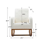 Fauteuil à bascule de puériculture Teddy mi-siècle moderne à dossier haut, en tissu, avec poche latérale