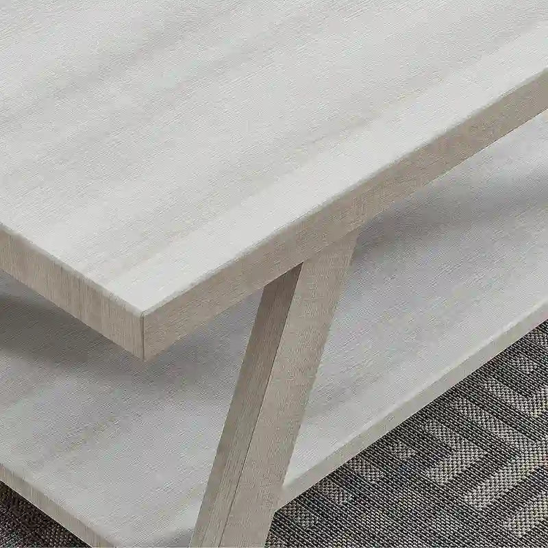 Table d'appoint rectangulaire moderne de 23,5 po avec tablette de rangement et pieds à angle large