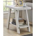 Table d'appoint rectangulaire moderne de 23,5 po avec tablette de rangement et pieds à angle large