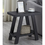 Table d'appoint rectangulaire moderne de 23,5 po avec tablette de rangement et pieds à angle large