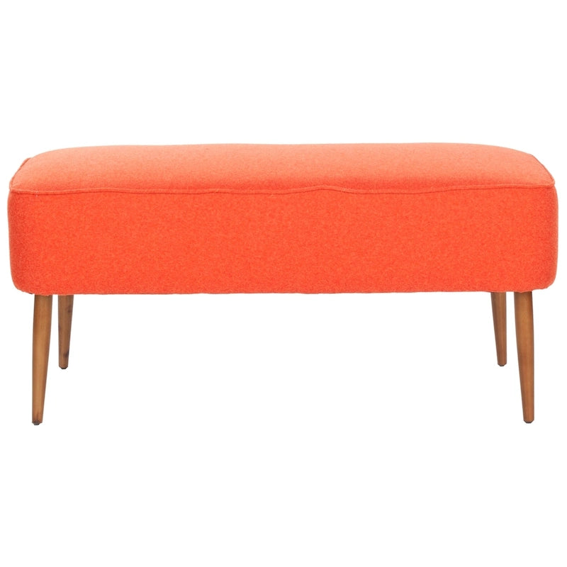 Banc en laine orange du milieu du siècle - 39.6 x 19.9 x 18.3