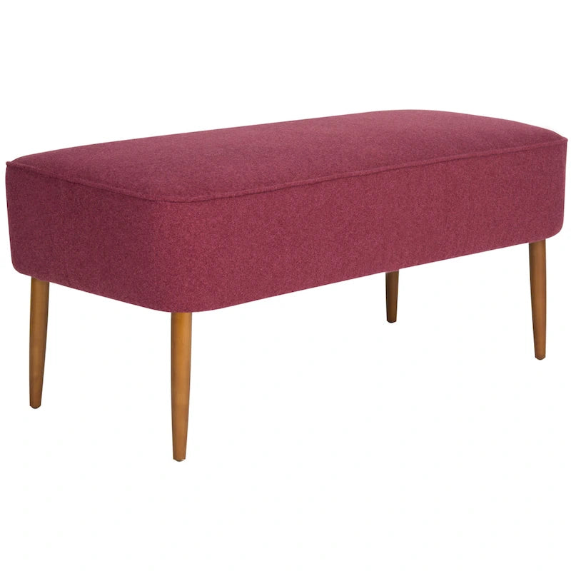 Banc en laine orange du milieu du siècle - 39.6 x 19.9 x 18.3