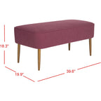 Banc en laine orange du milieu du siècle - 39.6 x 19.9 x 18.3