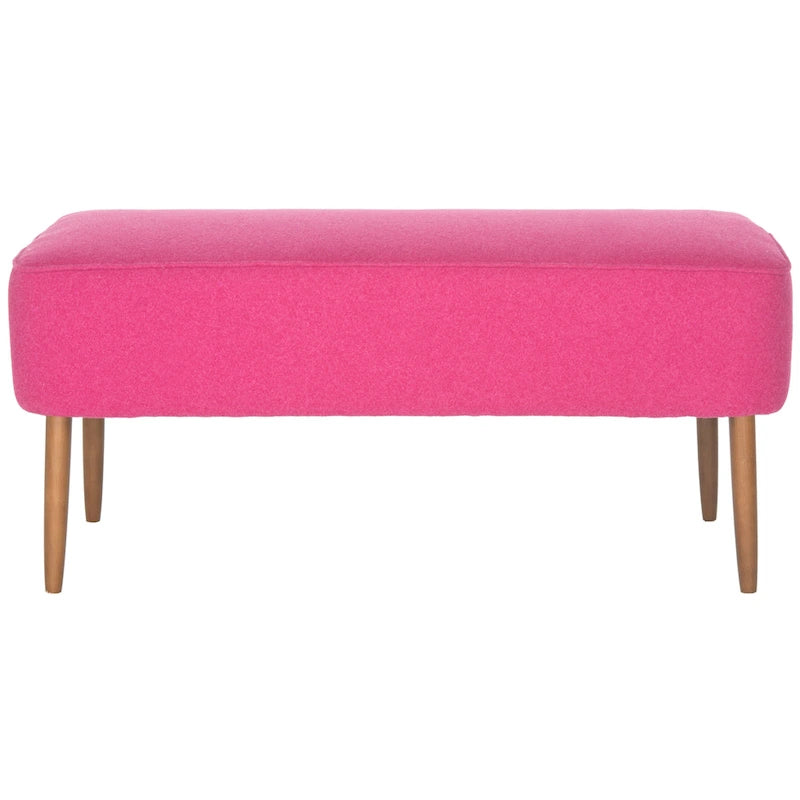 Banc en laine orange du milieu du siècle - 39.6 x 19.9 x 18.3
