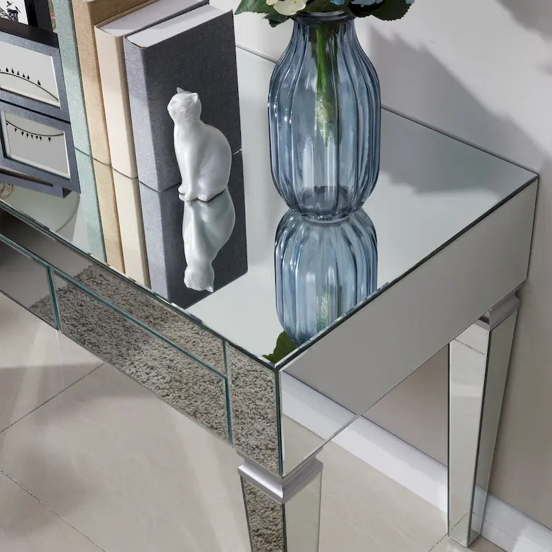 Bureau miroir argenté