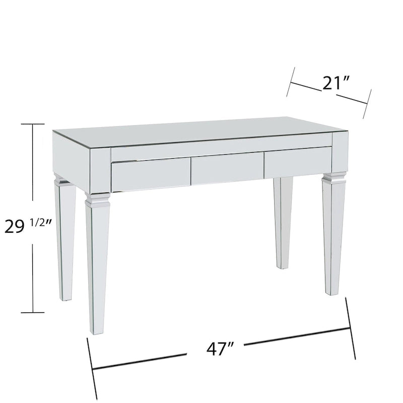 Bureau miroir argenté