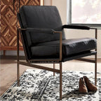 Signature Design by Ashley Puckman Mid Century Modern Leather Accent Chair - 29 W x 31.5 D x 34.25 H