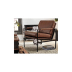 Fauteuil d'appoint en cuir moderne du milieu du siècle - 29 L x 31,5 P x 34,25 H