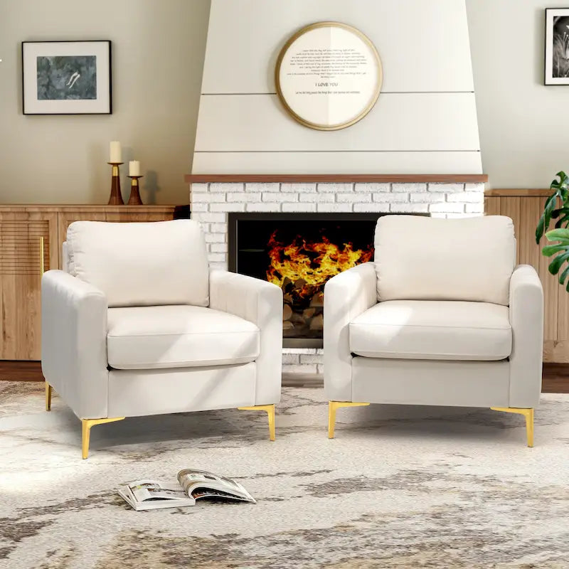 Fauteuil Club Moderne Rembourré avec Accoudoirs