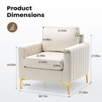 Fauteuil Club Moderne Rembourré avec Accoudoirs