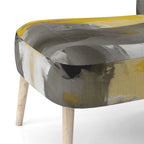 Fauteuil d'appoint abstrait rembourré Jaune Moutarde et Gris Vif II