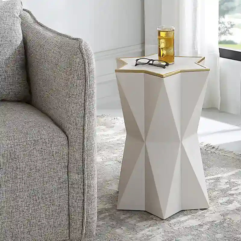 Table d'appoint blanche - 16L x 22H x 16P