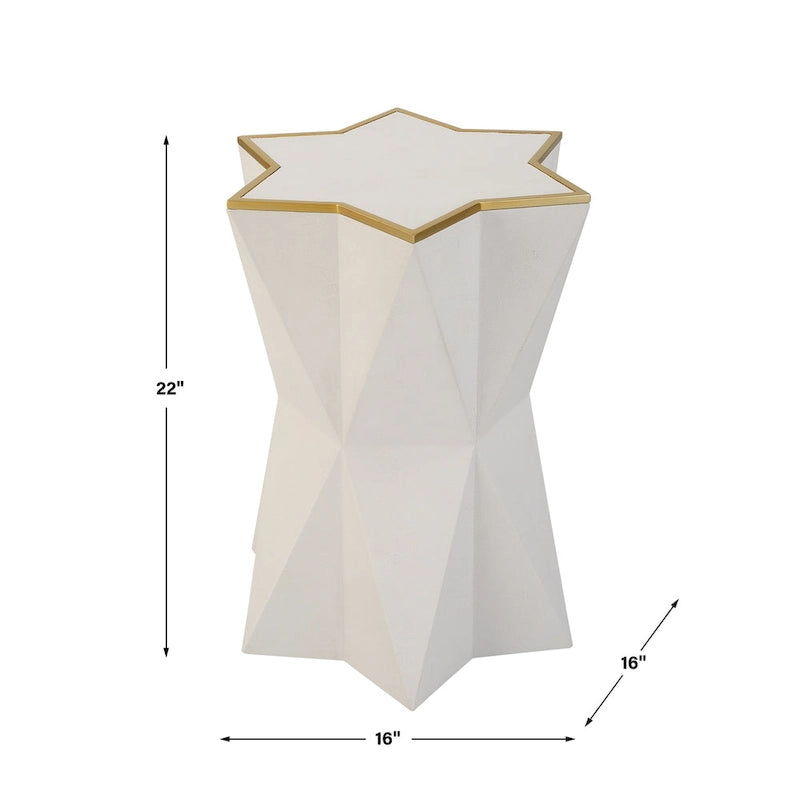 Table d'appoint blanche - 16L x 22H x 16P