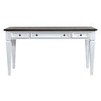 Bureau d'écriture brossé blanc charbon de bois