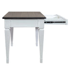Bureau d'écriture brossé blanc charbon de bois