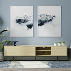 Meuble TV console moderne du milieu du siècle, 78 x 20, style rabaissé