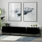 Meuble TV console moderne du milieu du siècle, 78 x 20, style rabaissé