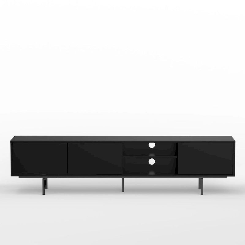 Meuble TV console moderne du milieu du siècle, 78 x 20, style rabaissé
