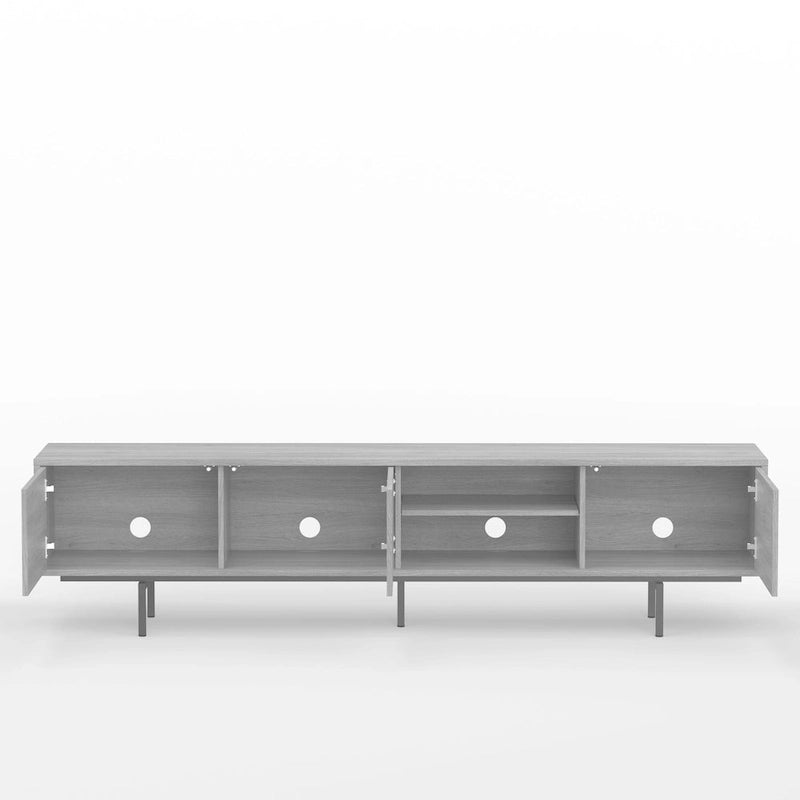 Meuble TV console moderne du milieu du siècle, 78 x 20, style rabaissé