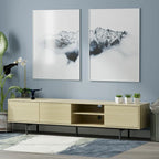 Meuble TV console moderne du milieu du siècle, 78 x 20, style rabaissé