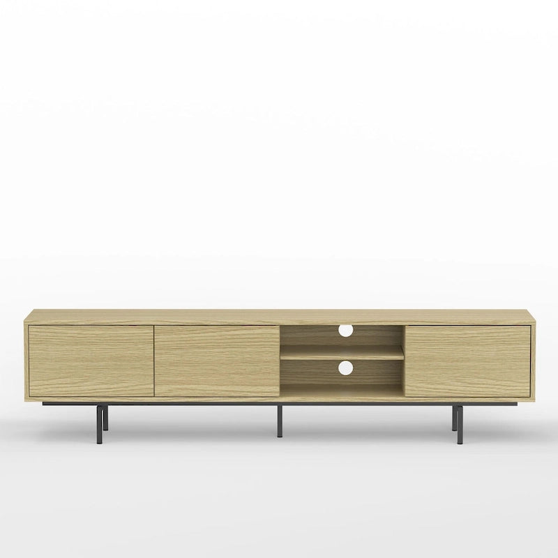 Meuble TV console moderne du milieu du siècle, 78 x 20, style rabaissé