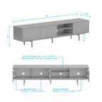 Meuble TV console moderne du milieu du siècle, 78 x 20, style rabaissé