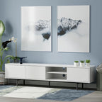 Meuble TV console moderne du milieu du siècle, 78 x 20, style rabaissé