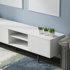 Meuble TV console moderne du milieu du siècle, 78 x 20, style rabaissé