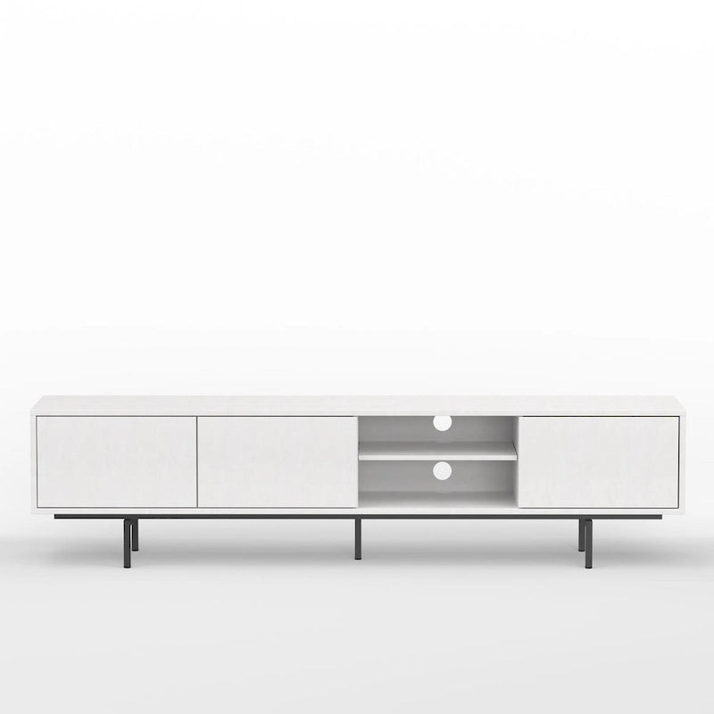 Meuble TV console moderne du milieu du siècle, 78 x 20, style rabaissé