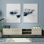 Meuble TV console moderne du milieu du siècle, 78 x 20, style rabaissé