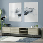 Meuble TV console moderne du milieu du siècle, 78 x 20, style rabaissé