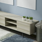 Meuble TV console moderne du milieu du siècle, 78 x 20, style rabaissé