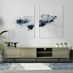 Meuble TV console moderne du milieu du siècle, 78 x 20, style rabaissé