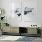 Meuble TV console moderne du milieu du siècle, 78 x 20, style rabaissé