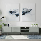 Meuble TV console moderne du milieu du siècle, 78 x 20, style rabaissé