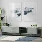 Meuble TV console moderne du milieu du siècle, 78 x 20, style rabaissé