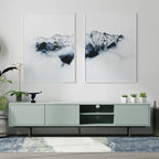 Meuble TV console moderne du milieu du siècle, 78 x 20, style rabaissé