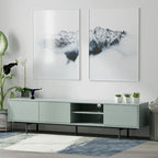 Meuble TV console moderne du milieu du siècle, 78 x 20, style rabaissé