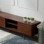 Meuble TV console moderne du milieu du siècle, 78 x 20, style rabaissé