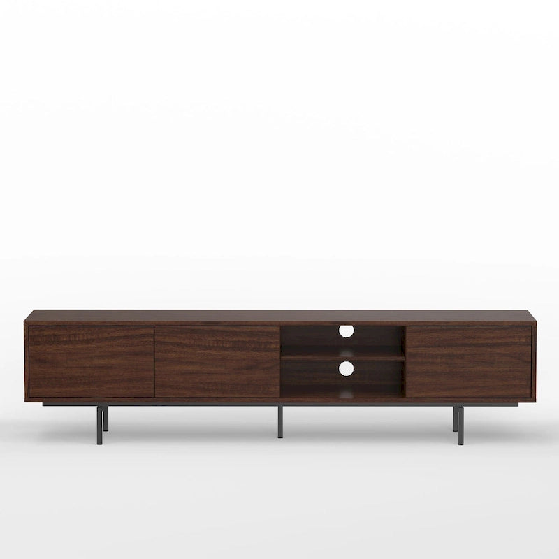 Meuble TV console moderne du milieu du siècle, 78 x 20, style rabaissé