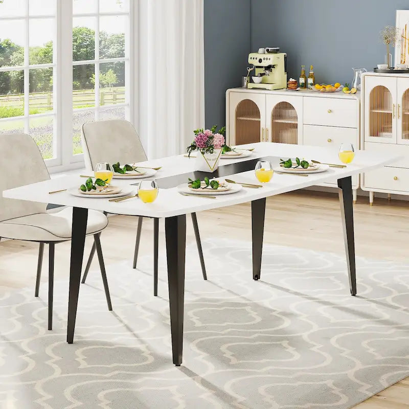 Grande table à manger de 180 cm pour 6 à 8 personnes