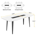 Grande table à manger de 180 cm pour 6 à 8 personnes
