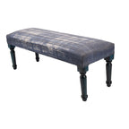 Banc rectangulaire bleu vieilli antique 47